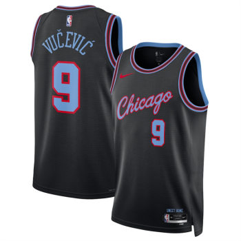 Men's Chicago Bulls #9 Nikola Vucevic Black 2025-26 City Edition Stitched
