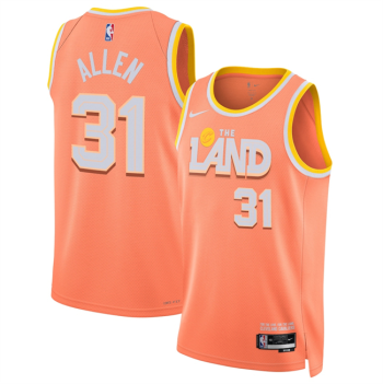 Men's Cleveland Cavaliers #31 Jarrett Allen Orange 2025-26 City Edition Stitched