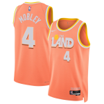 Men’s Cleveland Cavaliers #4 Evan Mobley Orange 2025-26 City Edition Stitched