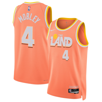 Men's Cleveland Cavaliers #4 Evan Mobley Orange 2025-26 City Edition Stitched