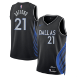 Men’s Dallas Mavericks #21 Daniel Gafford Black 2025-26 City Edition Stitched