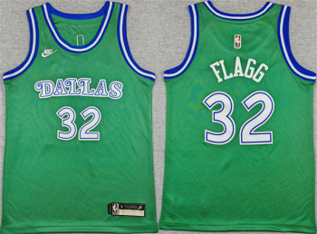 MenMen's Dallas Mavericks #32 Cooper Flagg Green 2025 Classic Edition Stitched
