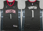 Men’s Houston Rockets #1 Amen Thompson Black Statement Edition Stitched