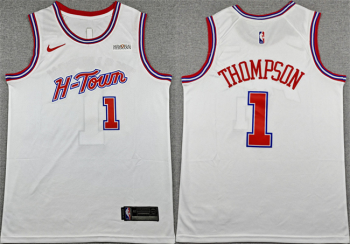 Men's Houston Rockets #1 Amen Thompson White 2025-26 City Edition Stitched