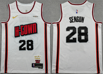 Men's Houston Rockets #28 Alperen Sengun White 2024-25 City Edition Stitched