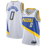Men’s Indiana Pacers #0 Tyrese Haliburton White 2025-26 City Edition Stitched