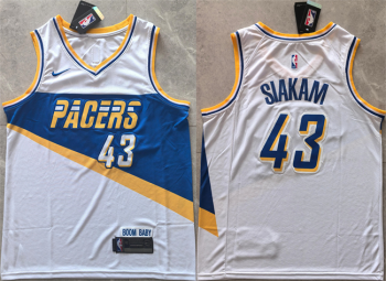 Men's Indiana Pacers #43 Pascal Siakam White 2025-26 City Edition Stitched