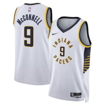 Men's Indiana Pacers #9 T.J. McConnell White Association Edition Stitched Jersey