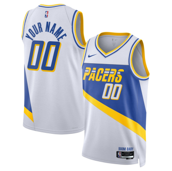 Men's Indiana Pacers Custom White 2025-26 City Edition Stitched Basketball Jersey