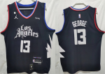 Men’s Los Angeles Clippers #13 Paul George Black Stitched Jersey