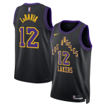 Men’s Los Angeles Lakers #12 Jake LaRavia Black 2025-26 City Edition Stitched