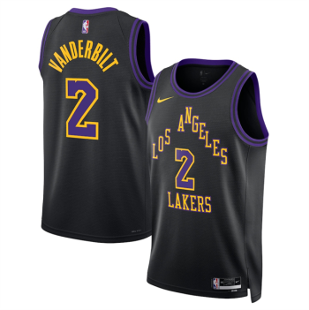 Men's Los Angeles Lakers #2 Jarred Vanderbilt Black 2025-26 City Edition Stitched