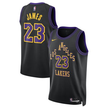 Men's Los Angeles Lakers #23 LeBron James LeBron James Black 2025-26 City