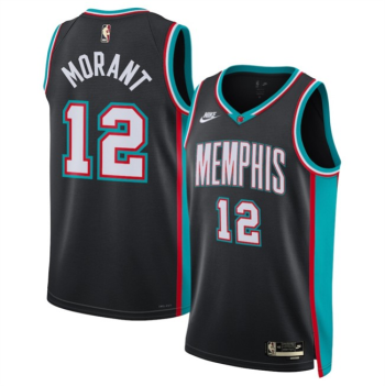 Men's Memphis Grizzlies #12 Ja Morant Black 2025 Classic Edition Stitched Basketball