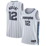 Men's Memphis Grizzlies #12 Ja Morant White 2025-26 City Edition Stitched Basketball