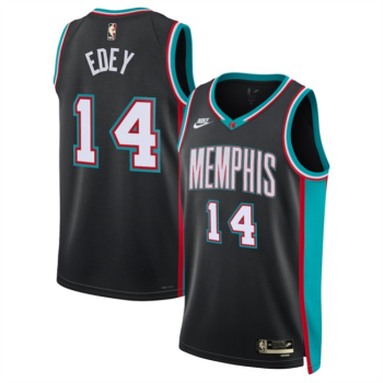 Men's Memphis Grizzlies #14 Zach Edey Black 2025 Classic Edition Stitched