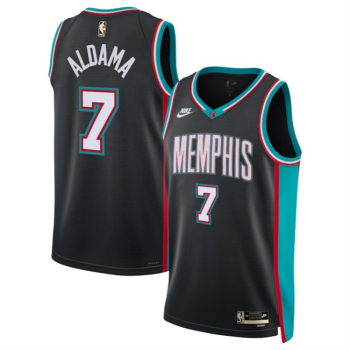 Men's Memphis Grizzlies #7 Santi Aldama Black 2025 Classic Edition Stitched