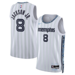 Men's Memphis Grizzlies #8 Jaren Jackson Jr. White 2025-26 City Edition Stitched