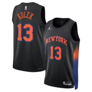 Men's New York Knicks #13 Tyler Kolek Black Statement Edition Stitched Basketball
