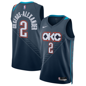Men's Oklahoma City Thunder #2 Shai Gilgeous-Alexander Navy 2025-26 City