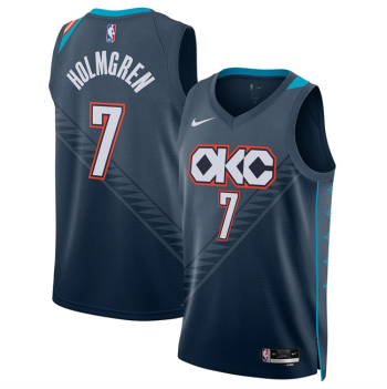 Men's Oklahoma City Thunder #7 Chet Holmgren Navy 2025-26 City Edition