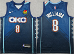 Men’s Oklahoma City Thunder #8 Jalen Williams Navy 2025-26 City Edition