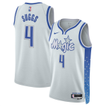 Men’s Orlando Magic #4 Jalen Suggs Silver 2025-26 City Edition Stitched