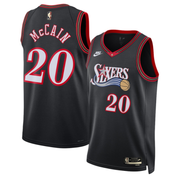 Men's Philadelphia 76ers #20 Jared McCain Black 2025 Classic Edition Stitched
