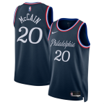 Men’s Philadelphia 76ers #20 Jared McCain Navy 2025-26 City Edition Stitched Jersey