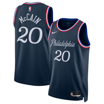 Men's Philadelphia 76ers #20 Jared McCain Navy 2025-26 City Edition Stitched Jersey