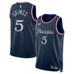 Men’s Philadelphia 76ers #5 Quentin Grimes Navy 2025-26 City Edition Stitched