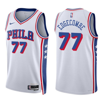 Men's Philadelphia 76ers #77 V. J. Edgecombe White 2025 Draft Association Edition