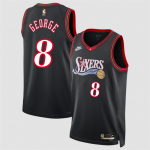 Men’s Philadelphia 76ers #8 Paul George Black 2025 Classic Edition Stitched
