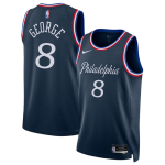 Men’s Philadelphia 76ers #8 Paul George Navy 2025-26 City Edition Stitched Jersey
