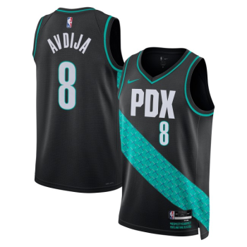 Men's Portland Trail Blazers #8 Deni Avdija Black 2025-26 City Edition Swingman