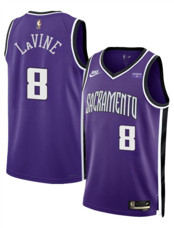 Men's Sacramento Kings #8 Zach LaVine Purple 2025 Classic Edition Stitched