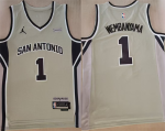 Men’s San Antonio Spurs #1 Victor Wembanyama Silver 2025-26 Statement Edition