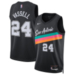 Men’s San Antonio Spurs #24 Devin Vassell Black 2025-26 City Edition Stitched
