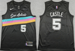 Men’s San Antonio Spurs #5 Stephon Castle Black 2025-26 City Edition Stitched
