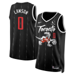 Men’s Toronto Raptors #0 A.J. Lawson 2025-26 City Edition Stitched Jersey Black