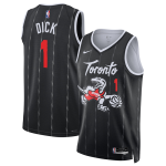 Men’s Toronto Raptors #1 Gradey Dick 2025-26 City Edition Stitched Jersey Black