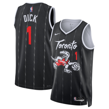 Men's Toronto Raptors #1 Gradey Dick 2025-26 City Edition Stitched Jersey Black
