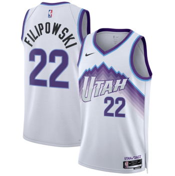 Men's Utah Jazz #22 Kyle Filipowski White 2025 Association Edition Stitched