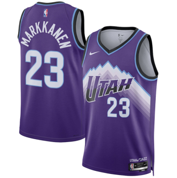 Men's Utah Jazz #23 Lauri Markkanen Purple 2025 Icon Edition Stitched Basketball