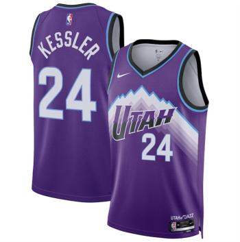 Men's Utah Jazz #24 Walker Kessler Purple 2025 Icon Edition Stitched Basketball