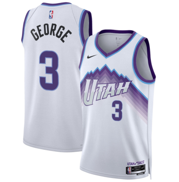 Men's Utah Jazz #3 Keyonte George White 2025 Association Edition Stitched