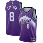 Men’s Utah Jazz #8 Isaiah Collier Purple 2025 Icon Edition Stitched Basketball