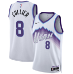 Men’s Utah Jazz #8 Isaiah Collier White 2025 Association Edition Stitched
