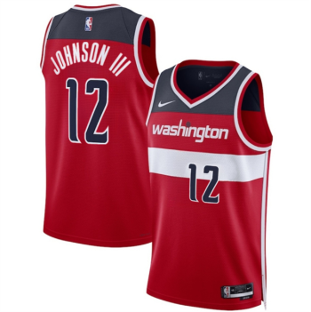 Men's Washington Wizards #12 Tre Johnson III Red 2025 Draft Icon Edition Stitched