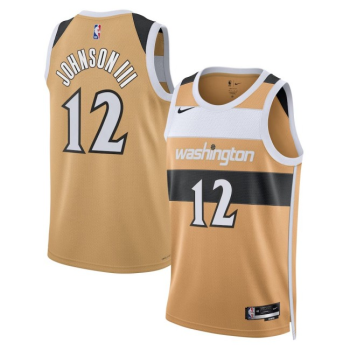 Men's Washington Wizards #12 Tre Johnson III Tan 2025-26 City Edition
